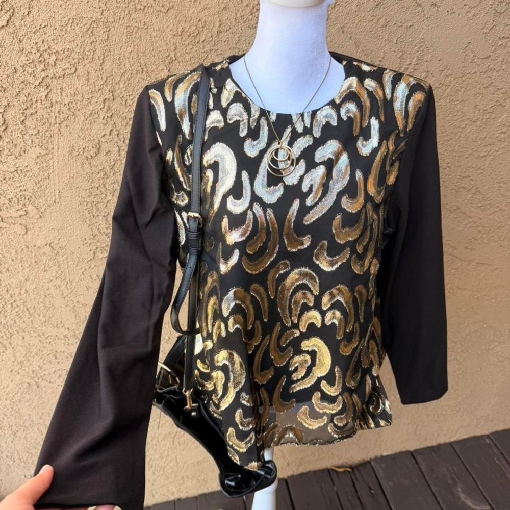 Vintage Boston maid gold shimmery blouse